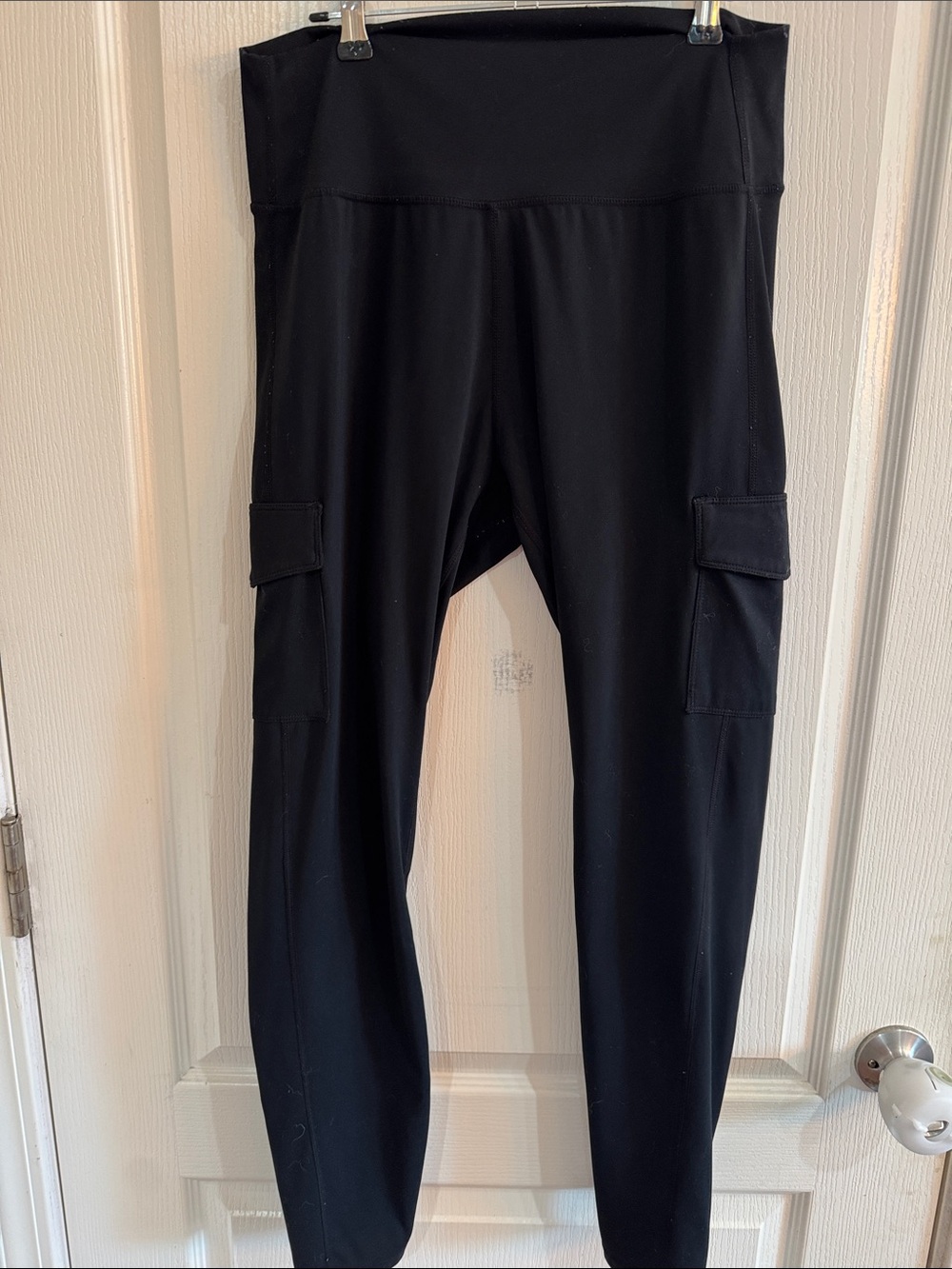 High-Rise Black Cargo Leggings for Women